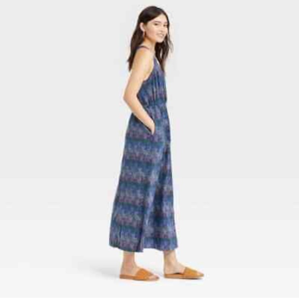 NWOT Universal Thread Linen Maxi Dress w/ Pockets Size XS - Picture 3 of 14